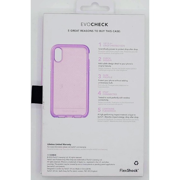 Tech21 Evo Check Case for Apple iPhone XR - Orchid Pink - Picture 4 of 6